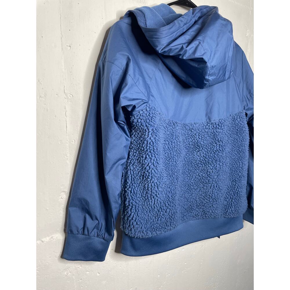 Nike Kids Boys Sportswear Sherpa Windrunner Hooded Jacket Blue Size Medium - Picture 7 of 7